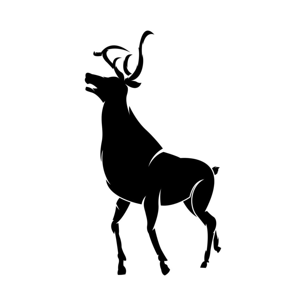 Simple deer silhouette illustration vector