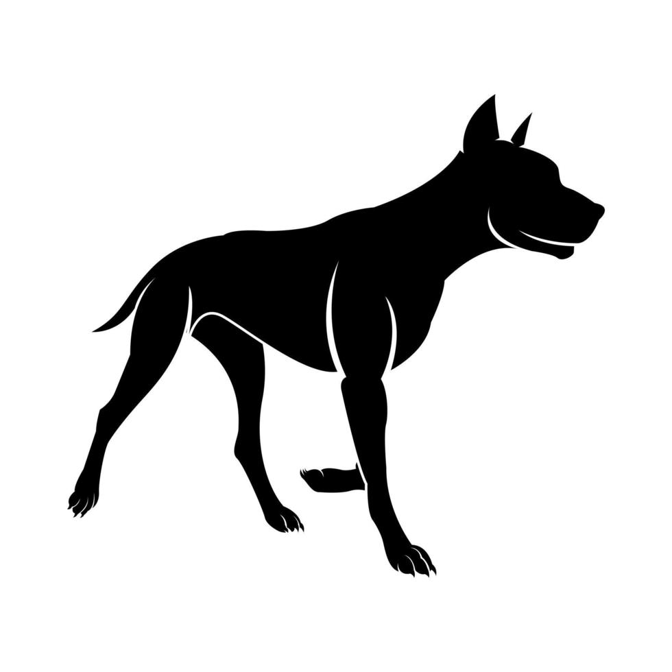 Simple dog silhouette illustration vector