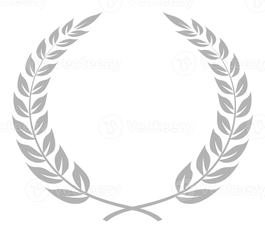 Laurel wreath,  a Symbol of the winner. Wheat ears or rice Sign Silhouette for Logo, Apps, Website, Pictogram, Art Illustration or Graphic Design Element. Format in PNG