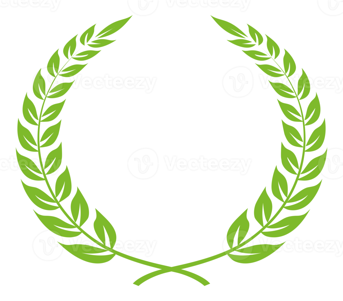 Laurel wreath,  a Symbol of the winner. Wheat ears or rice Sign Silhouette for Logo, Apps, Website, Pictogram, Art Illustration or Graphic Design Element. Format in PNG