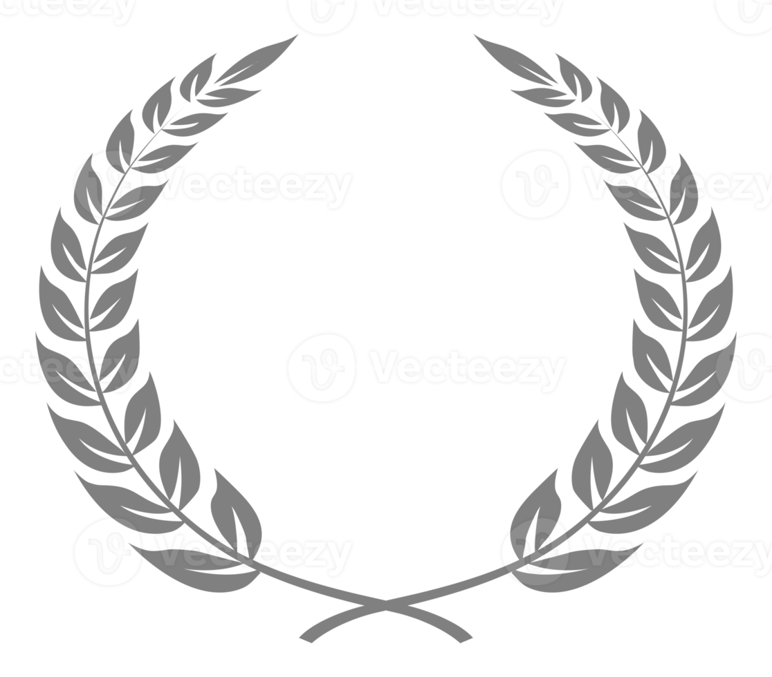 Laurel wreath,  a Symbol of the winner. Wheat ears or rice Sign Silhouette for Logo, Apps, Website, Pictogram, Art Illustration or Graphic Design Element. Format in PNG