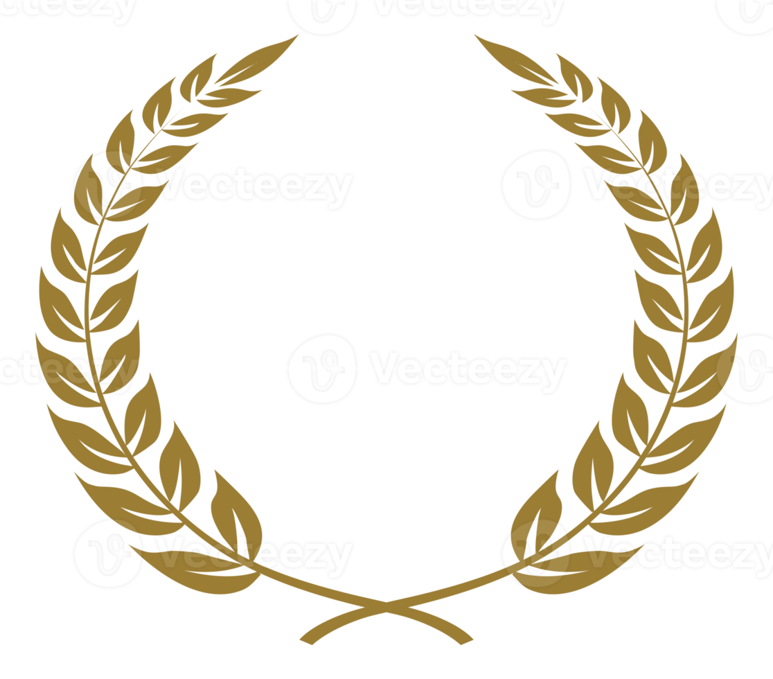 Laurel wreath,  a Symbol of the winner. Wheat ears or rice Sign Silhouette for Logo, Apps, Website, Pictogram, Art Illustration or Graphic Design Element. Format in PNG