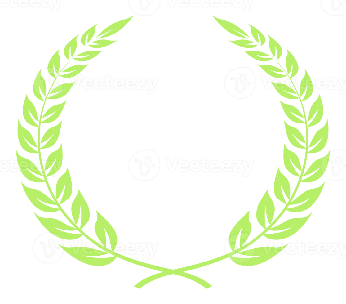 Laurel wreath,  a Symbol of the winner. Wheat ears or rice Sign Silhouette for Logo, Apps, Website, Pictogram, Art Illustration or Graphic Design Element. Format in PNG