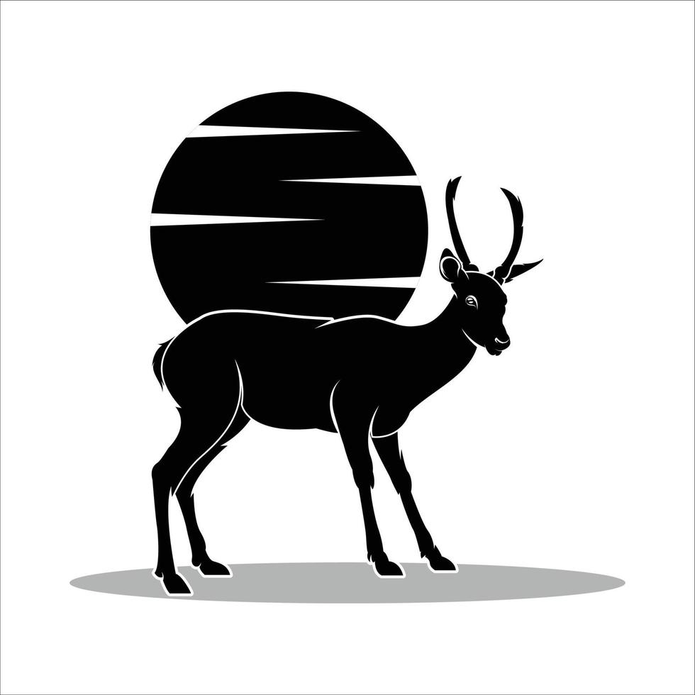 Simple deer silhouette logo design vector