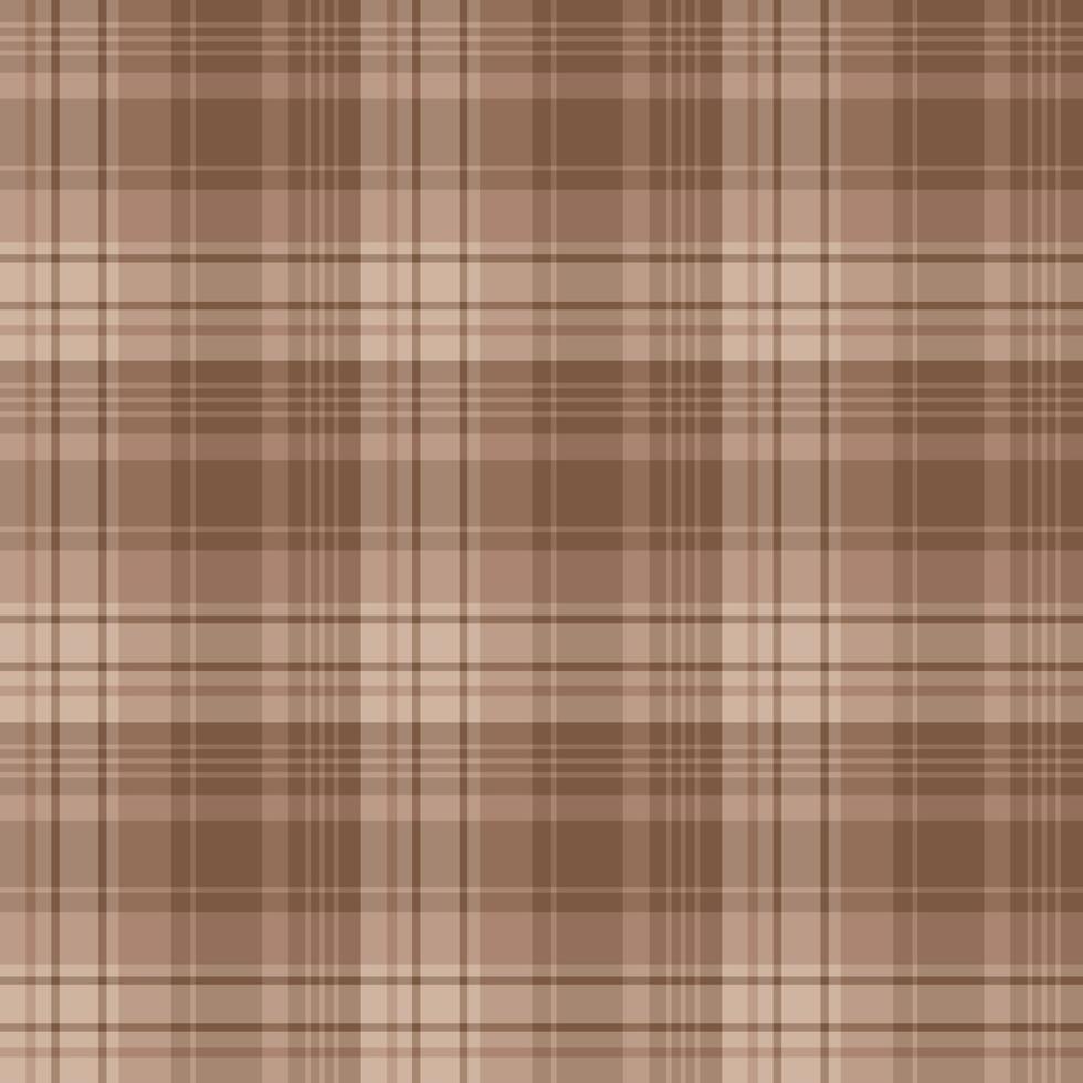Seamless pattern in interesting cozy beige and brown colors for plaid, fabric, textile, clothes, tablecloth and other things. Vector image.