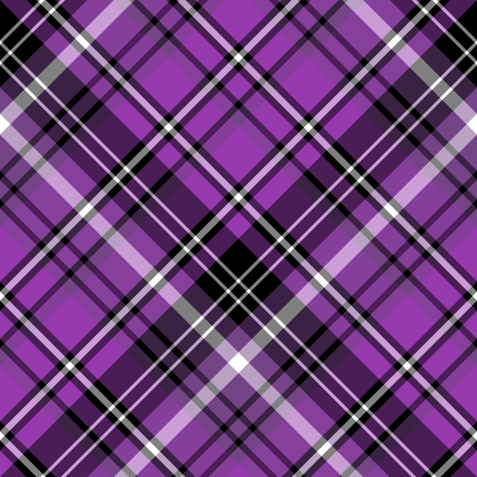 Seamless pattern in interesting purple, black and white colors for plaid, fabric, textile, clothes, tablecloth and other things. Vector image. 2