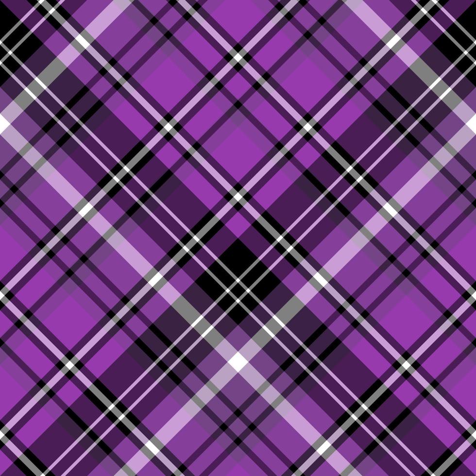 Seamless pattern in interesting purple, black and white colors for plaid, fabric, textile, clothes, tablecloth and other things. Vector image. 2