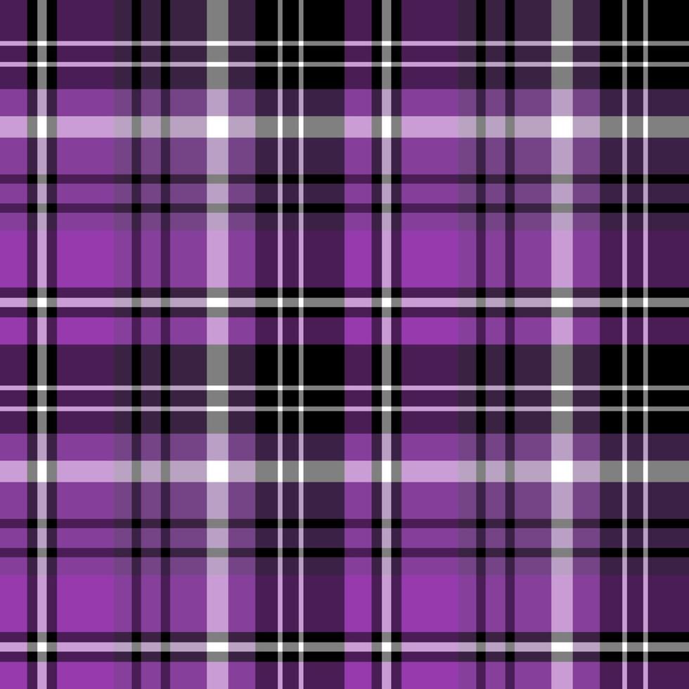 Seamless pattern in interesting purple, black and white colors for plaid, fabric, textile, clothes, tablecloth and other things. Vector image.