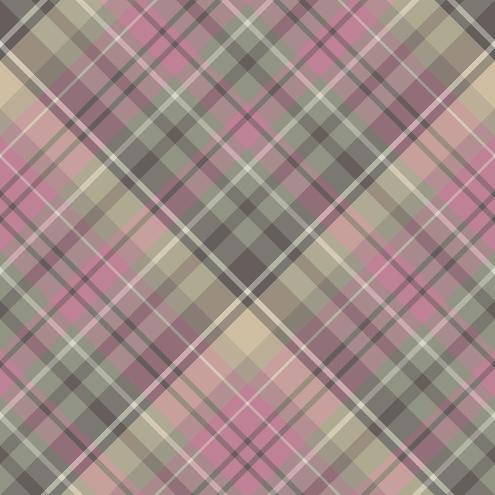 Seamless pattern in interesting pink, beige and light and dark gray colors for plaid, fabric, textile, clothes, tablecloth and other things. Vector image. 2