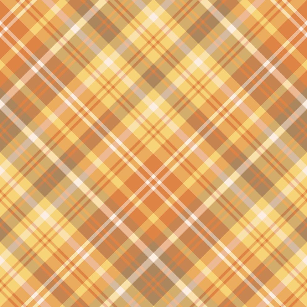 Seamless pattern in interesting yellow, light brown, orange and white colors for plaid, fabric, textile, clothes, tablecloth and other things. Vector image. 2