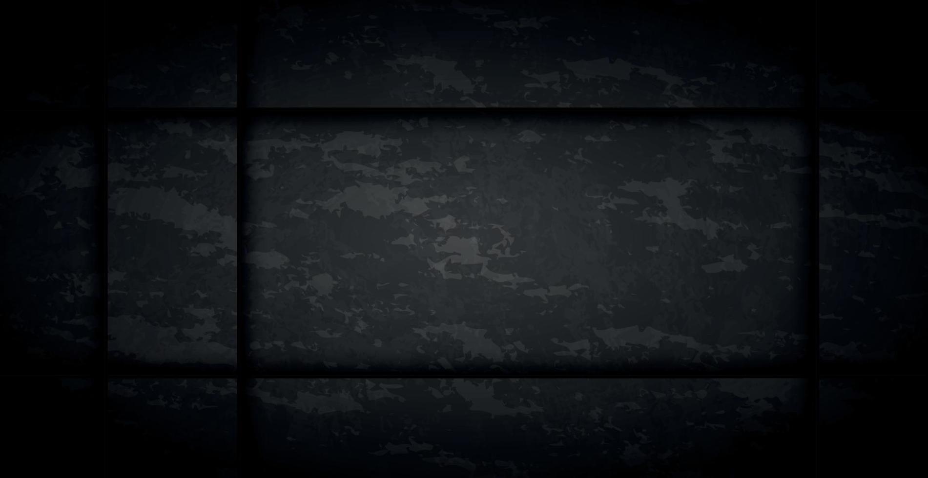 Black abstract textured grunge background wall - Vector