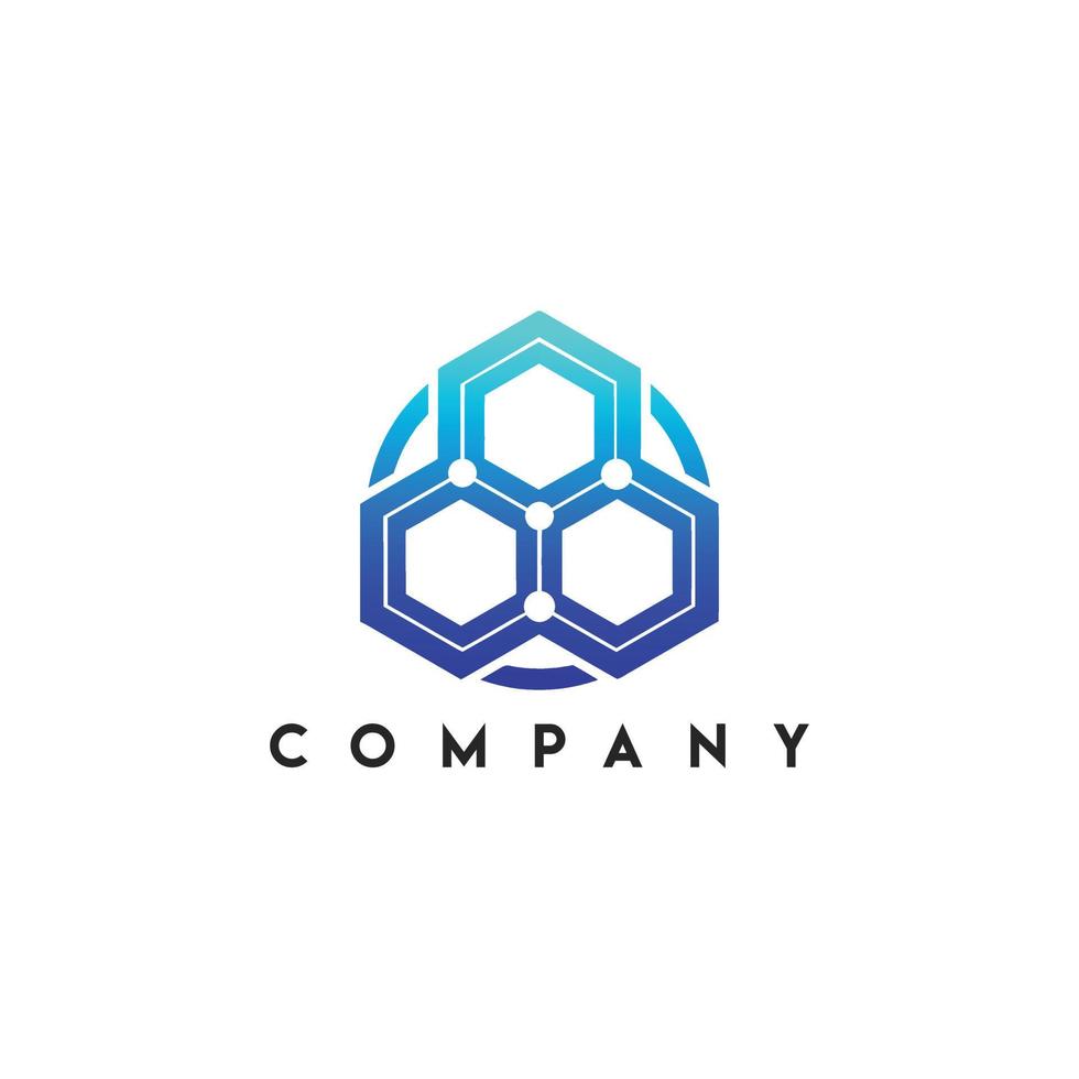 Hexagon Network Logo, Linked Hexagon Logo vector