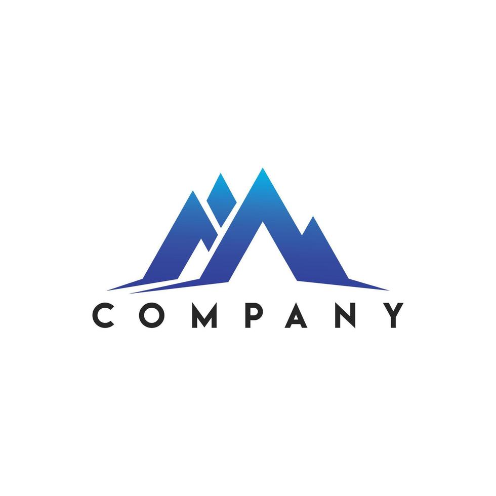 Mountain High Logo, Abstract Mountain Logo, letter M logo vector