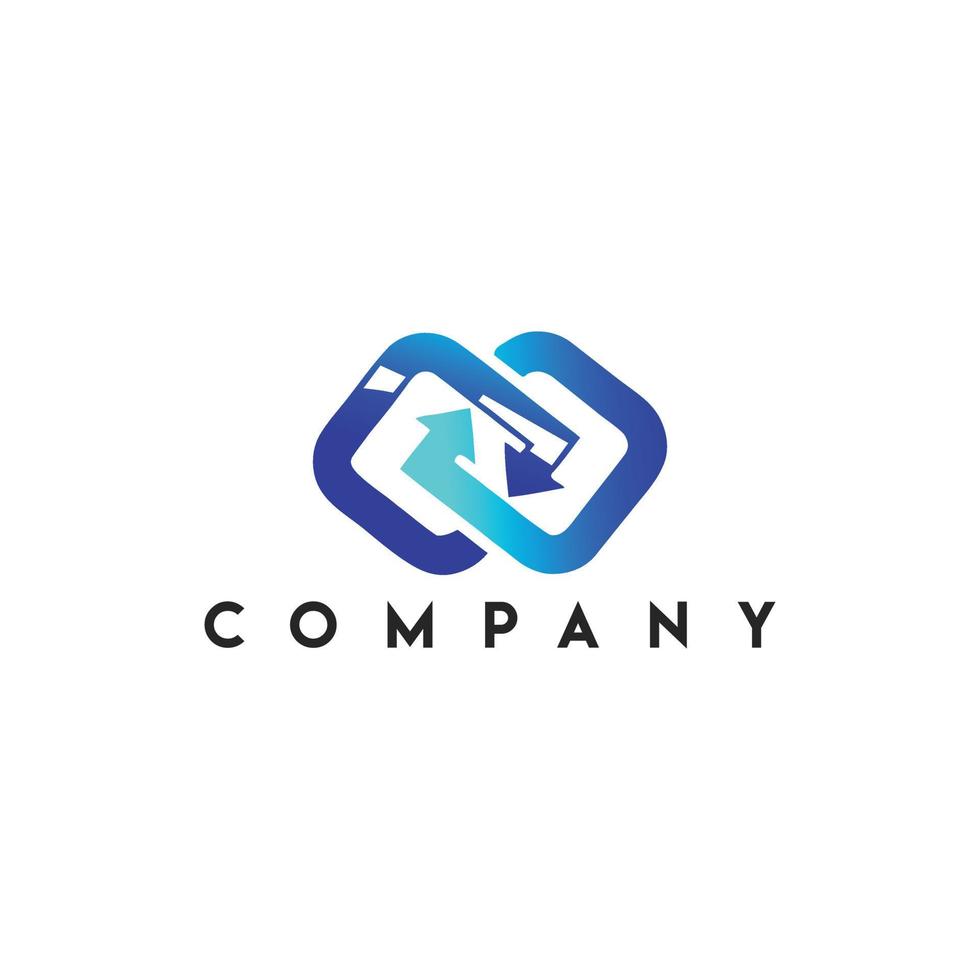 Clear Connect Logo, New future technology bond partnership frame logo vector