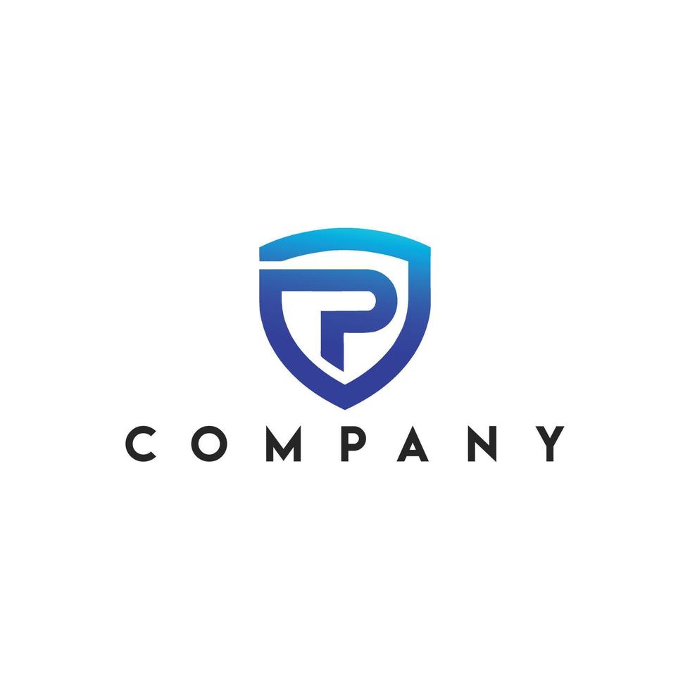 Promote Logo, letter P with pixels shape log vector