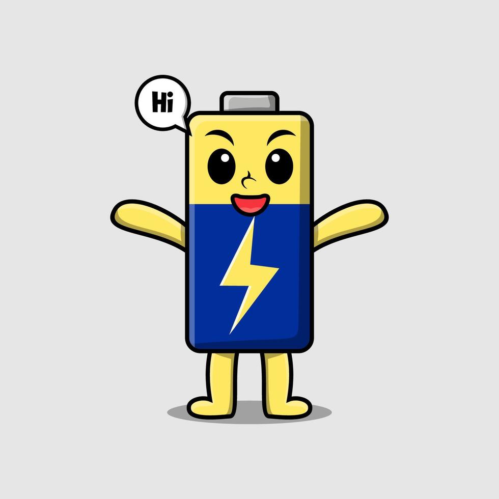 Cute cartoon Battery with happy expression vector