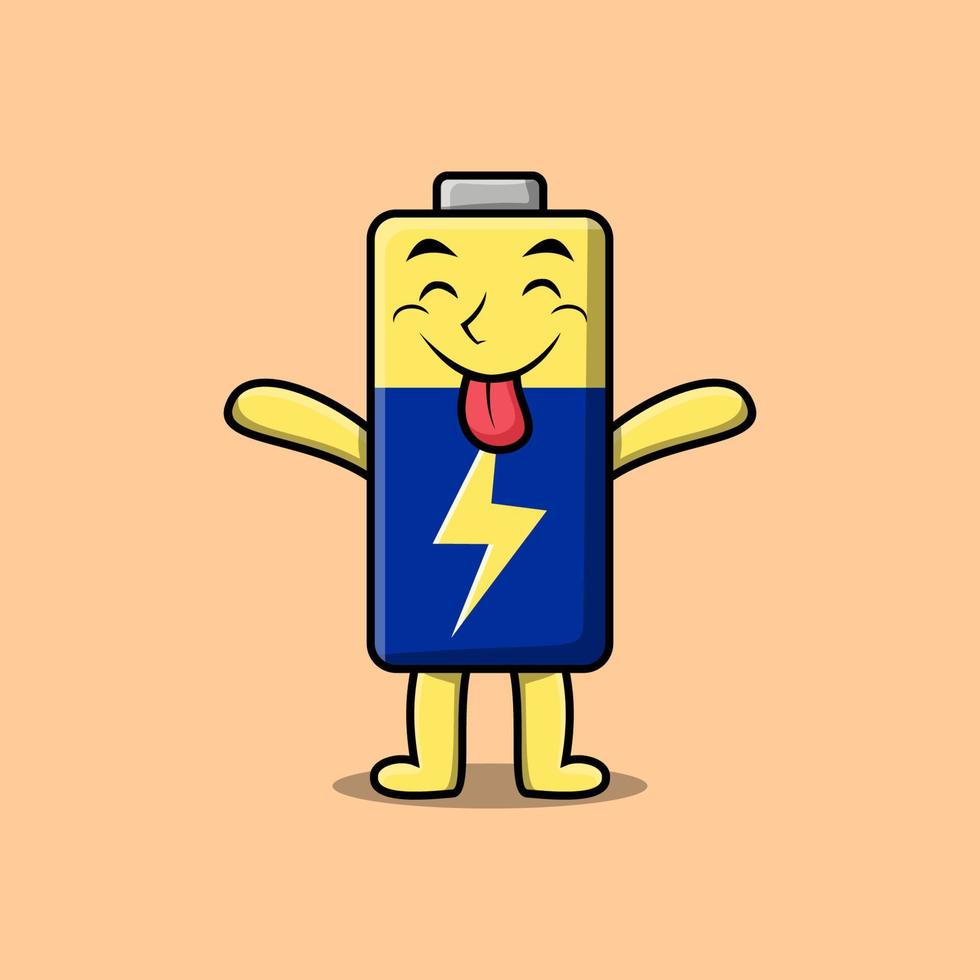 Cute cartoon Battery with flashy expression vector