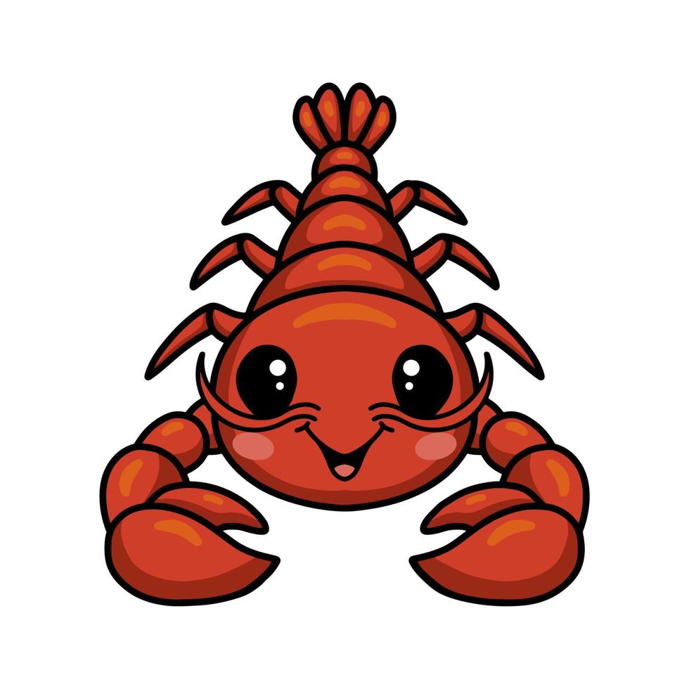 Cute little lobster cartoon character vector
