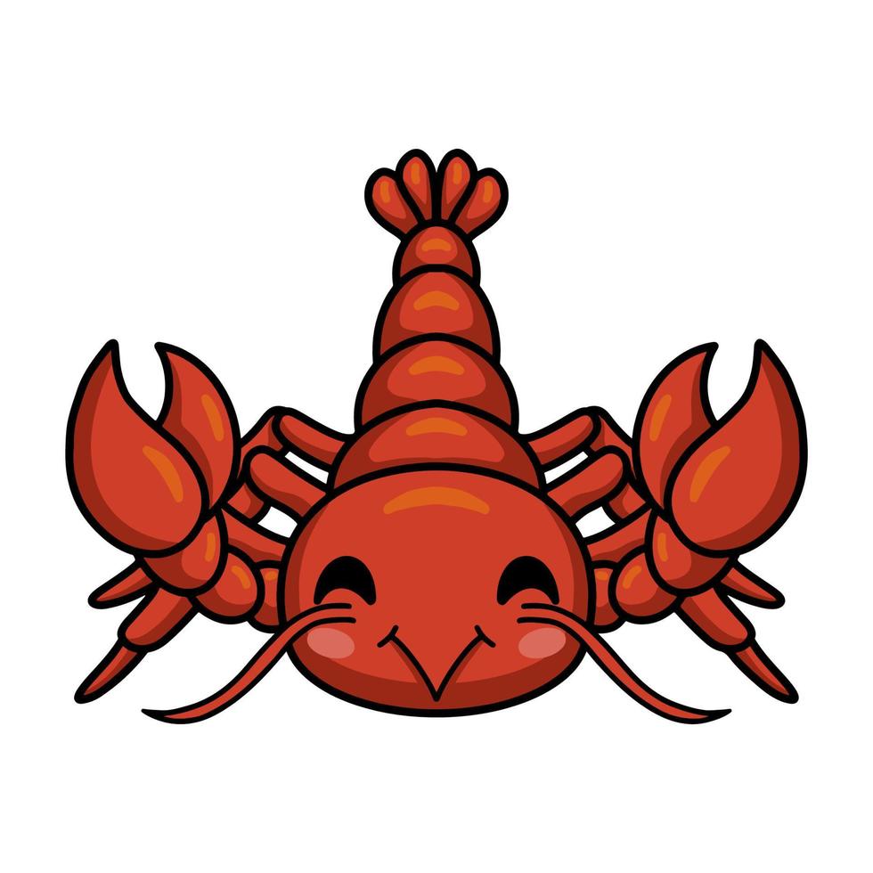 Cute little lobster cartoon character vector