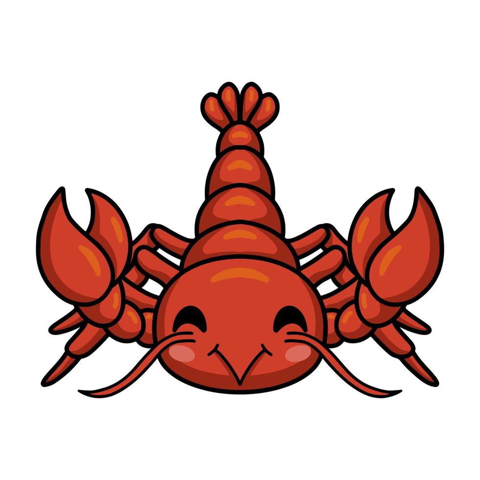 Cute little lobster cartoon character vector