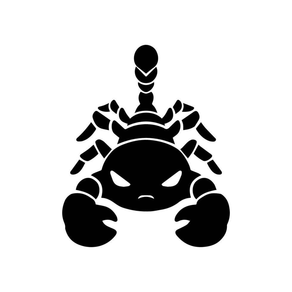 Cute black scorpion cartoon character vector