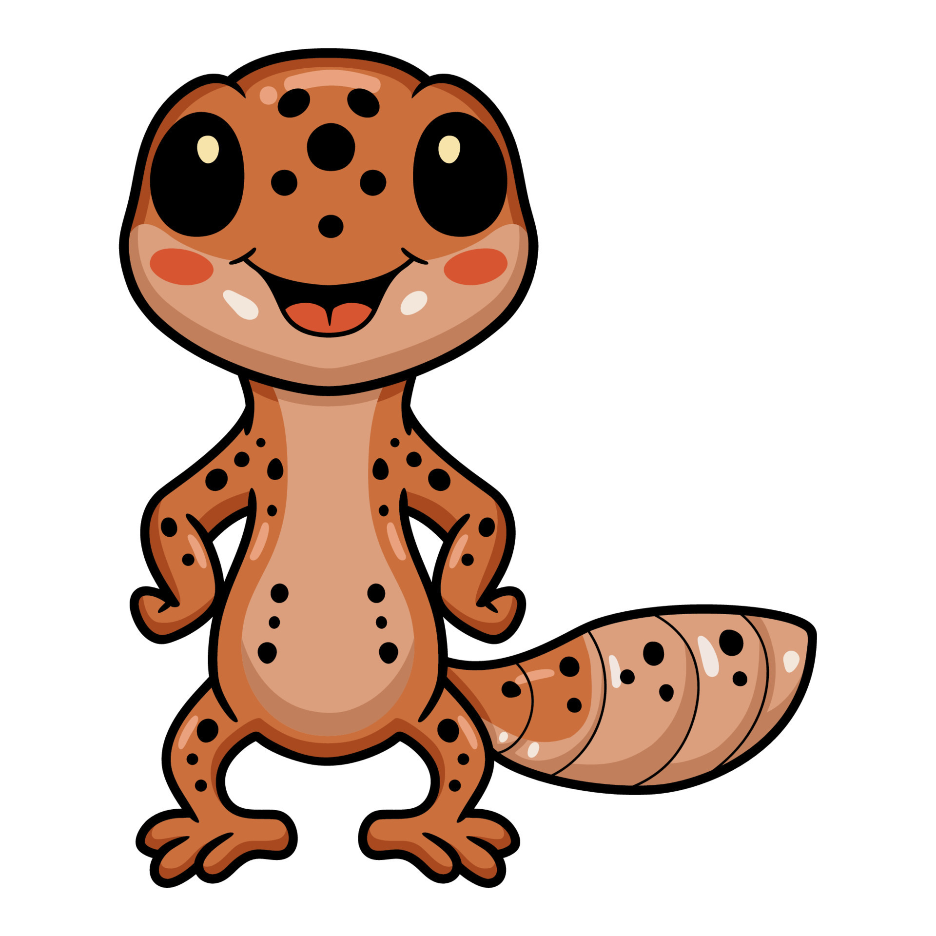 Cute leopard gecko cartoon standing 13210073 Vector Art at Vecteezy