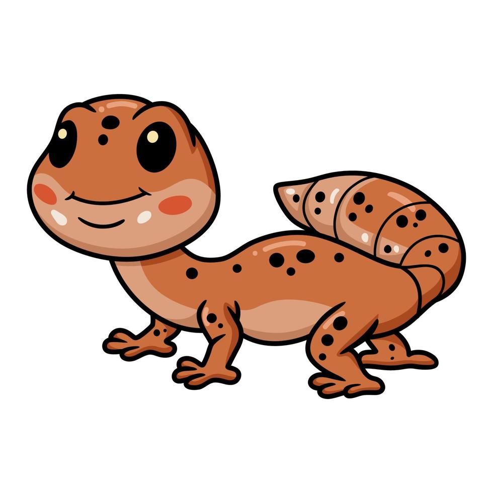 lindo personaje de dibujos animados de gecko leopardo vector