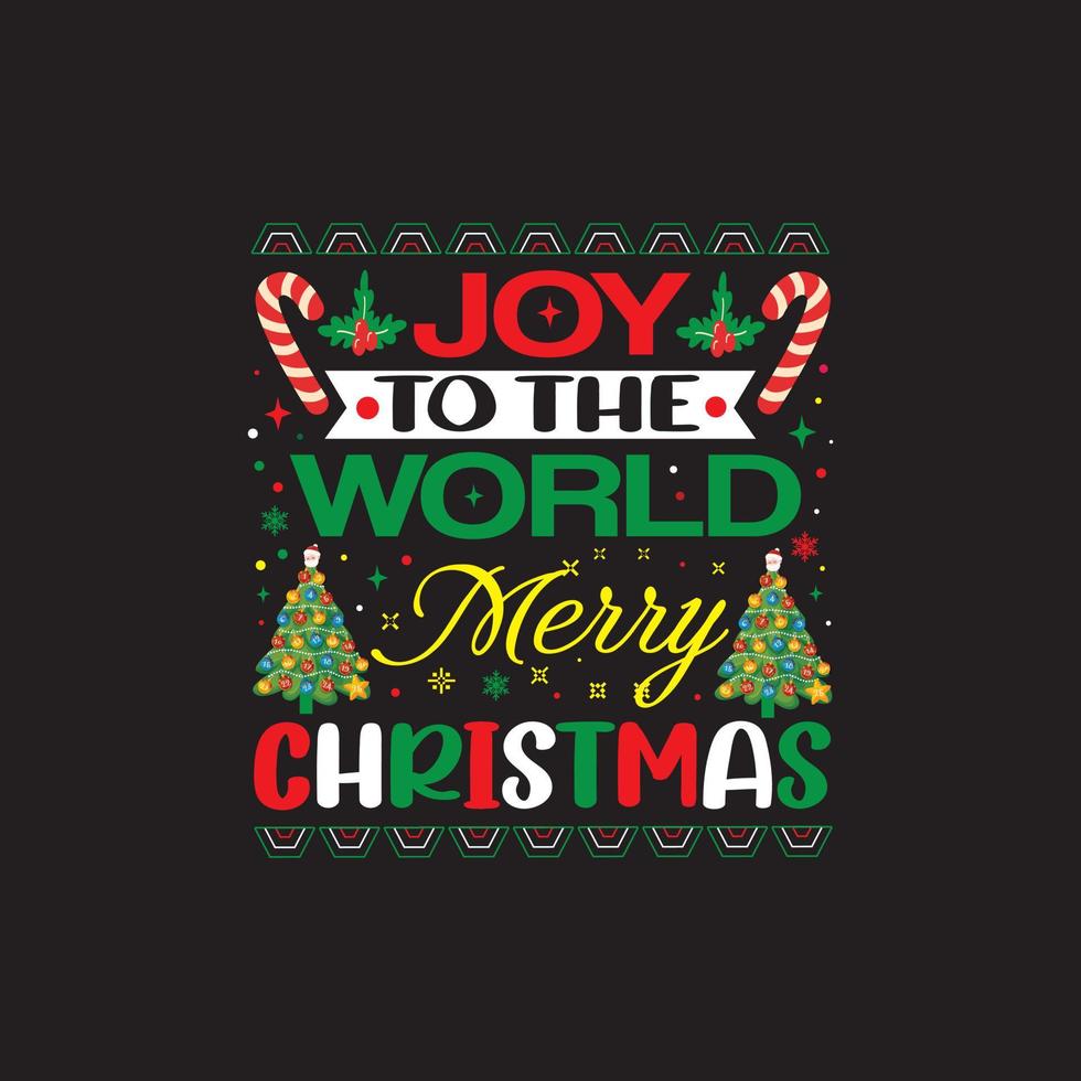 diseño de camiseta de alegría para el mundo feliz navidad vector