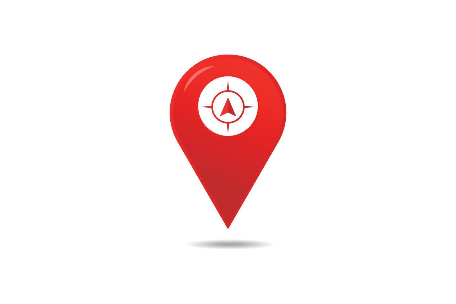 Red realistic 3d location icon design. vector