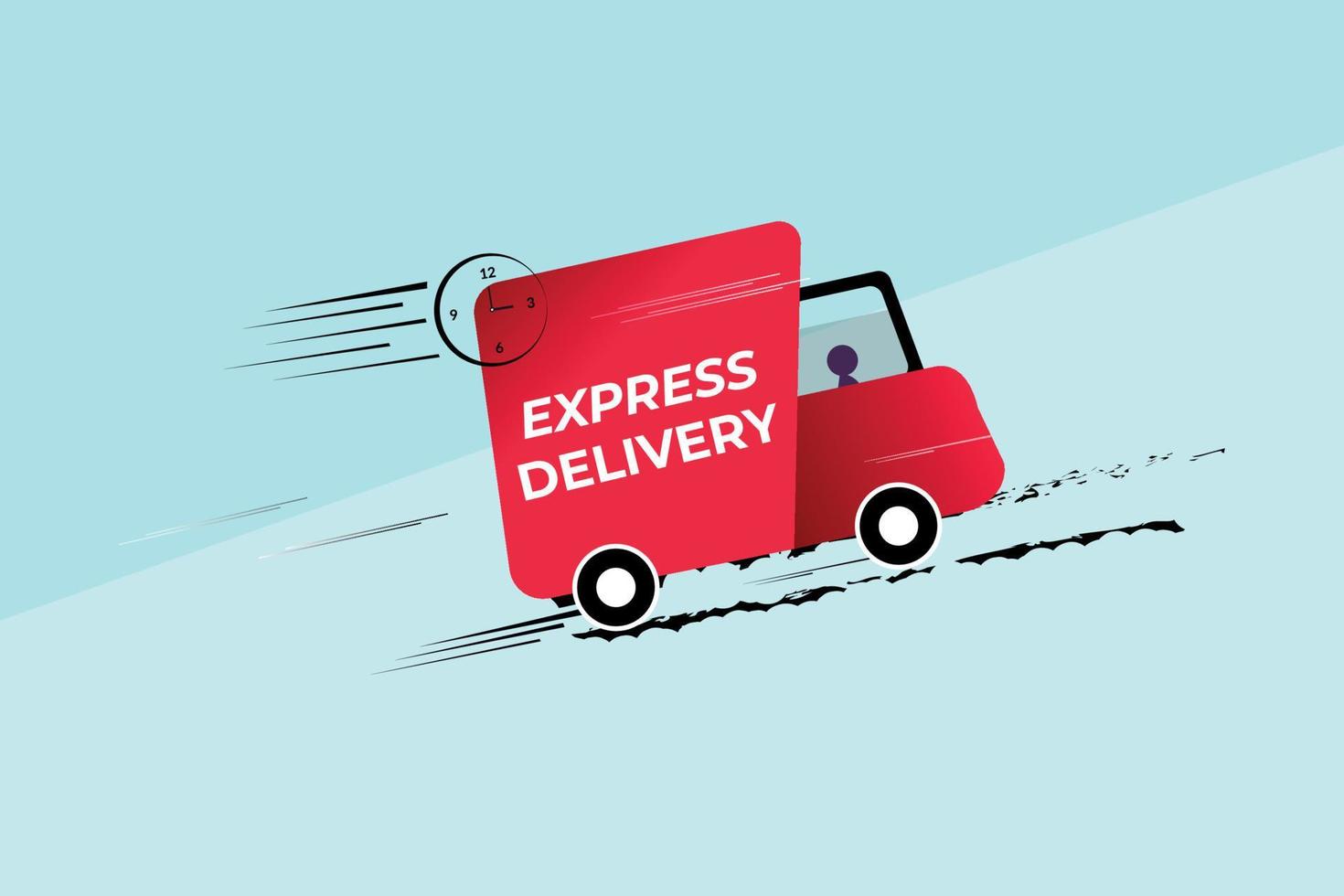 Express delivery concept with watch and car vector