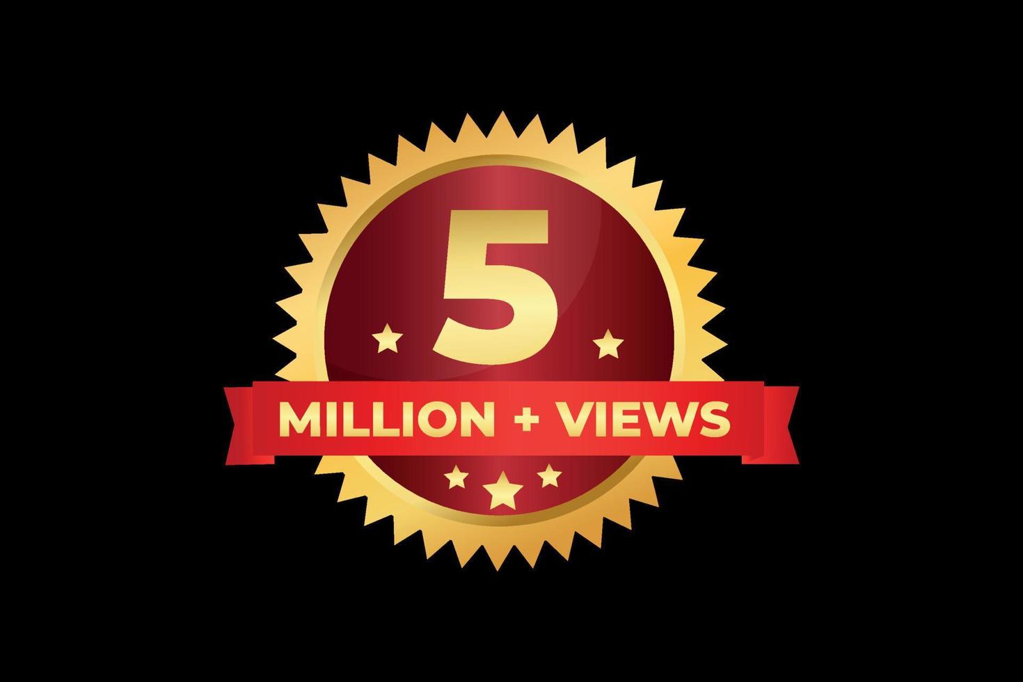 5 million views vector element