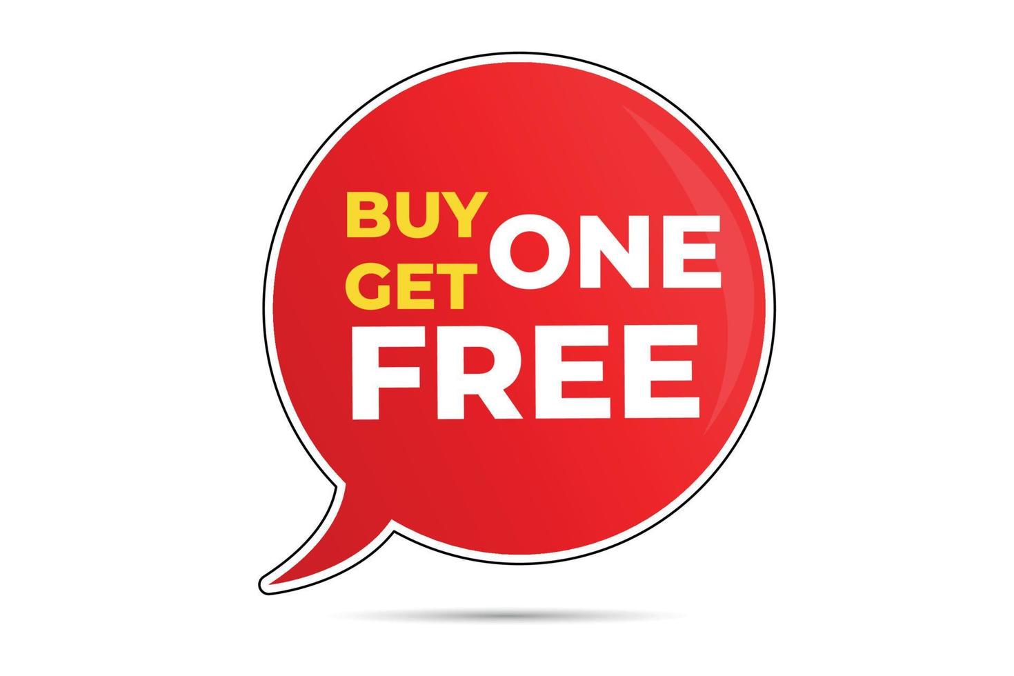 Buy one get one free promotional tag label design. vector