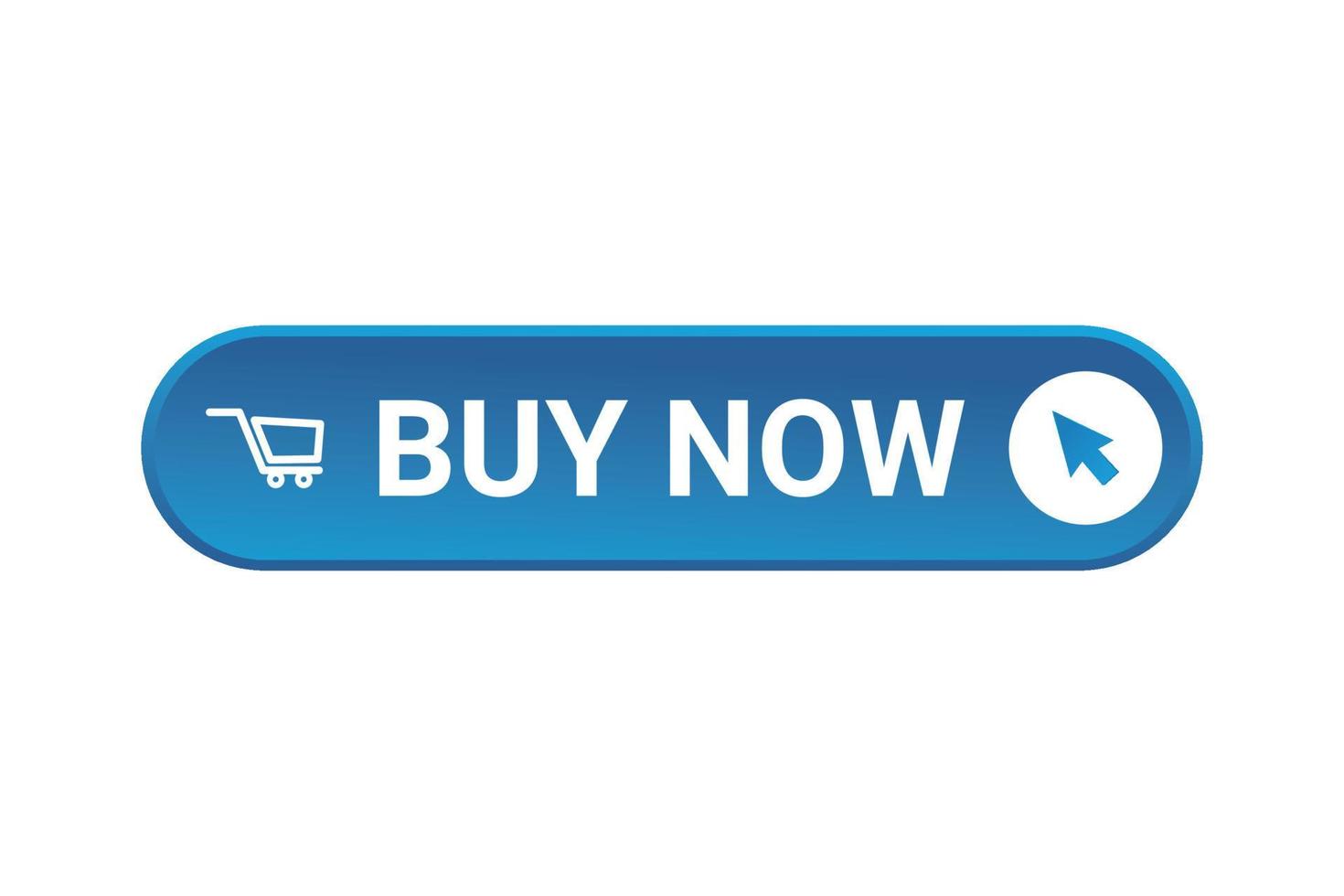 Buy now button with cart and cursor icon vector