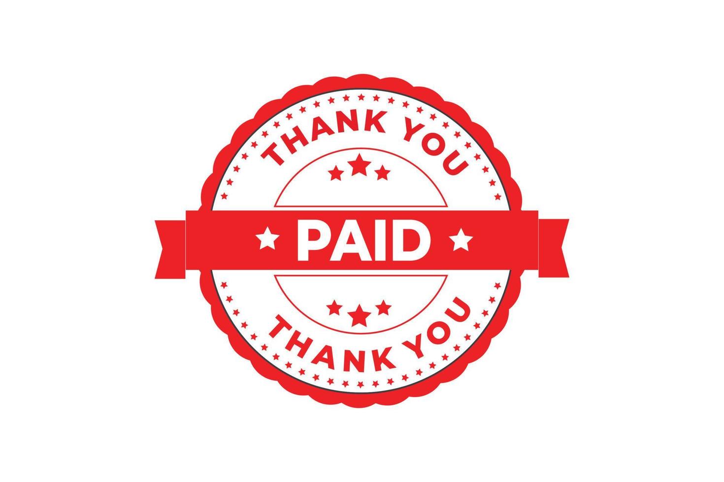 Round Thank you and paid stamp label design. 13210123 Vector Art at