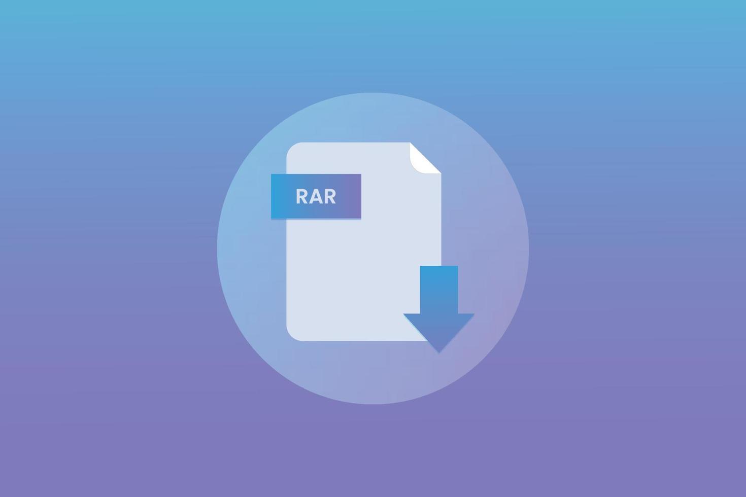 Glossy document file format rar icon vector