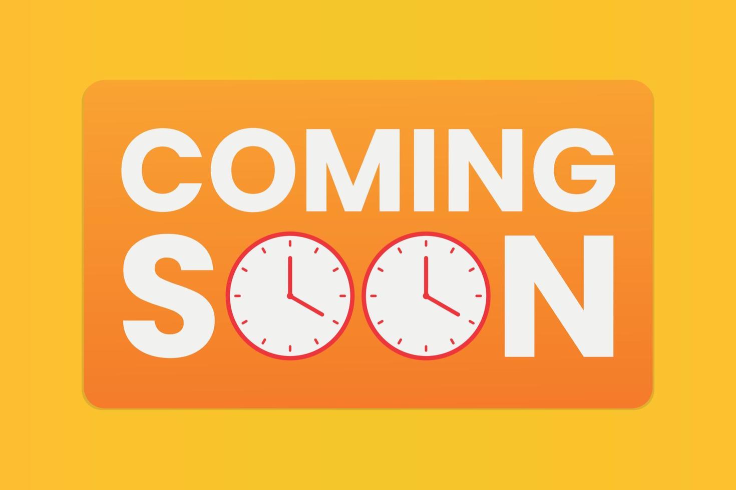 Coming soon design with clock vector illustration