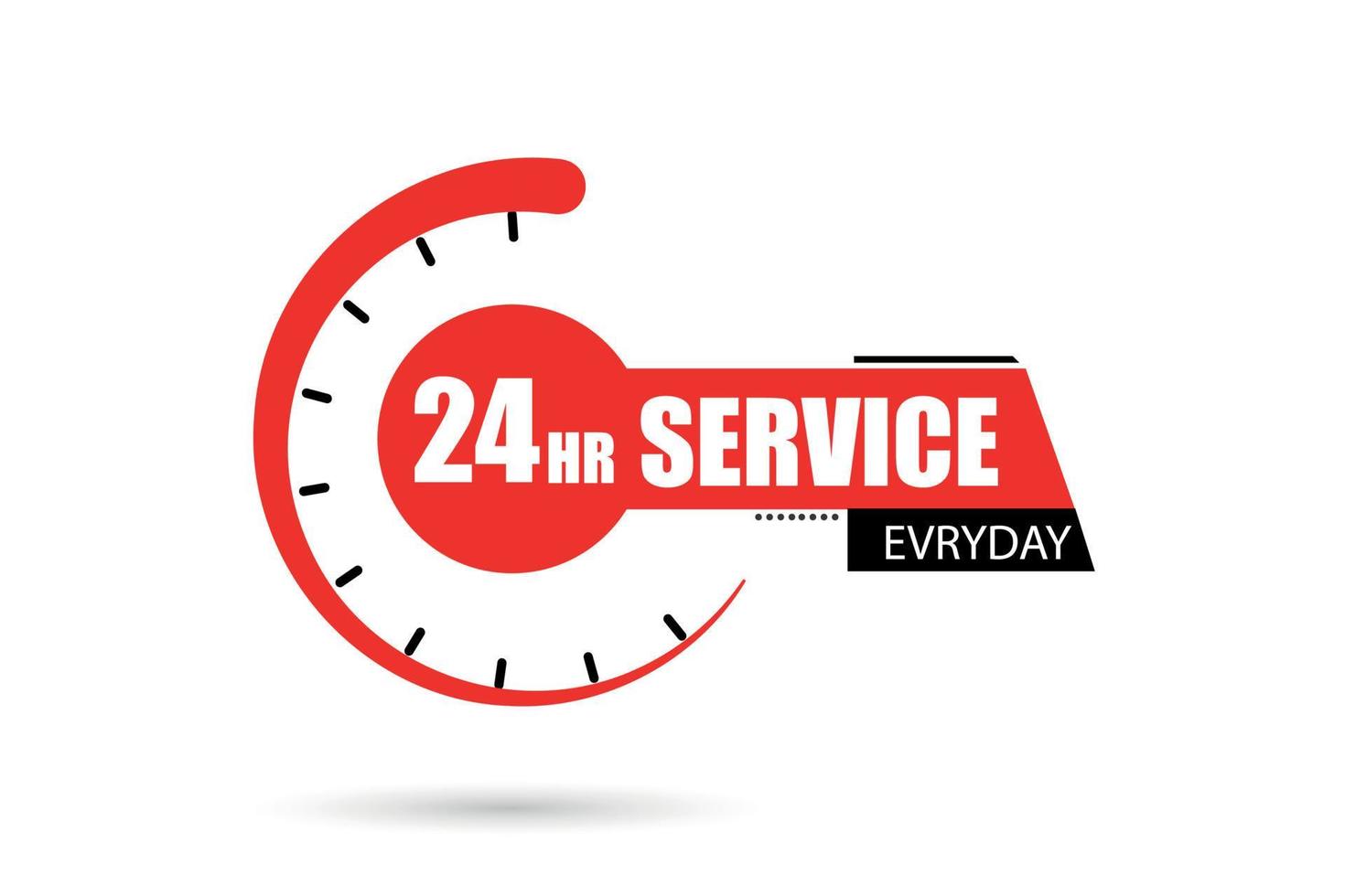 24hr service everyday with clock vector