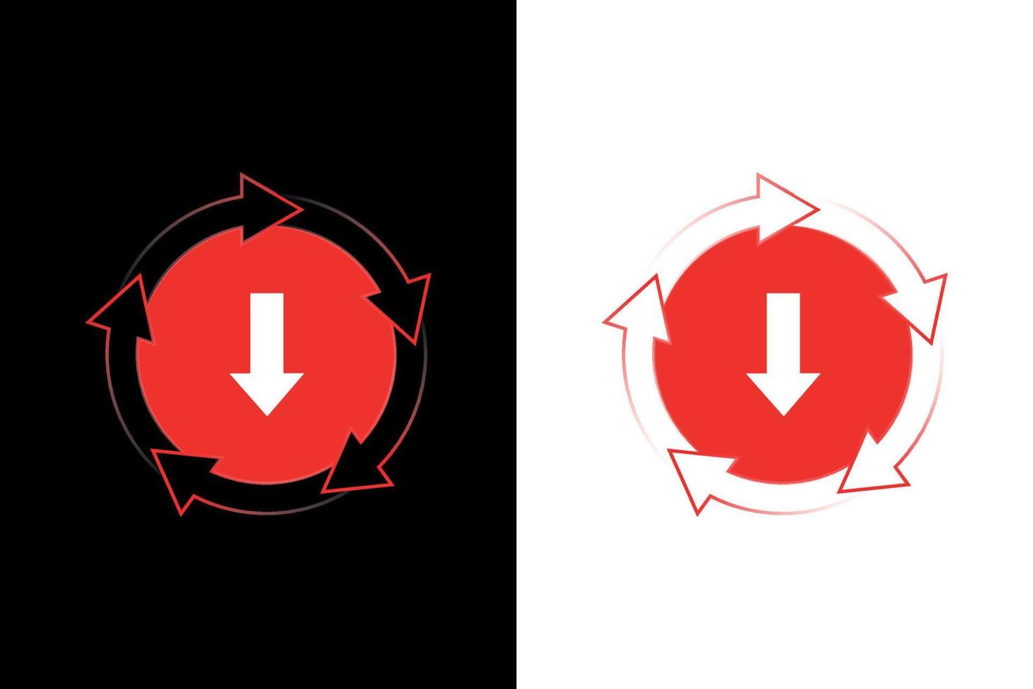 diseño de botón de descarga rojo. vector