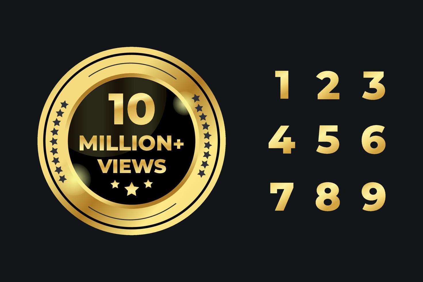 10 million views celebration label design vector