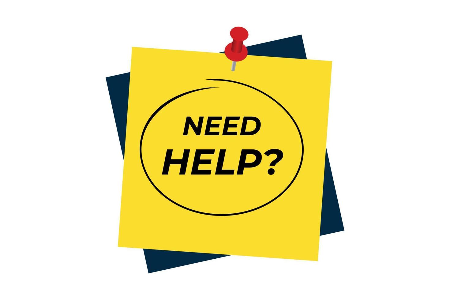 Poster with text need help vector element