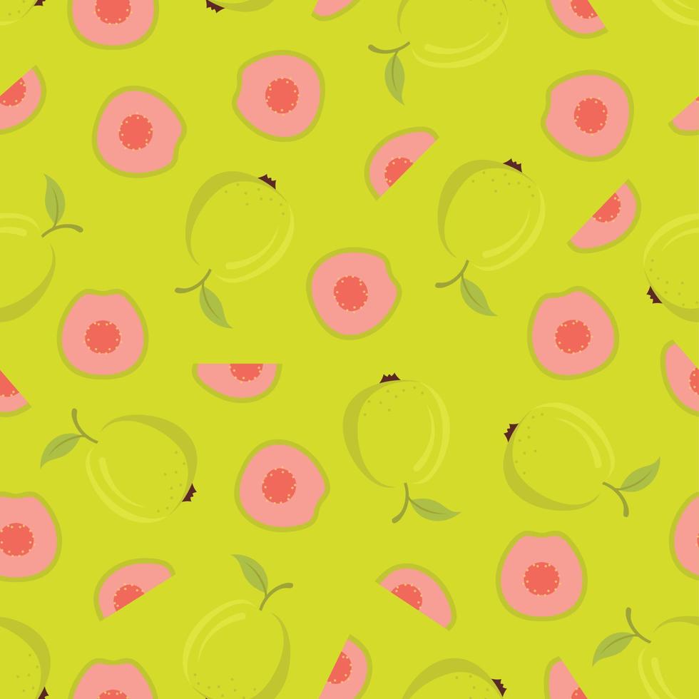 Guava Fruit seamless pattern background vector