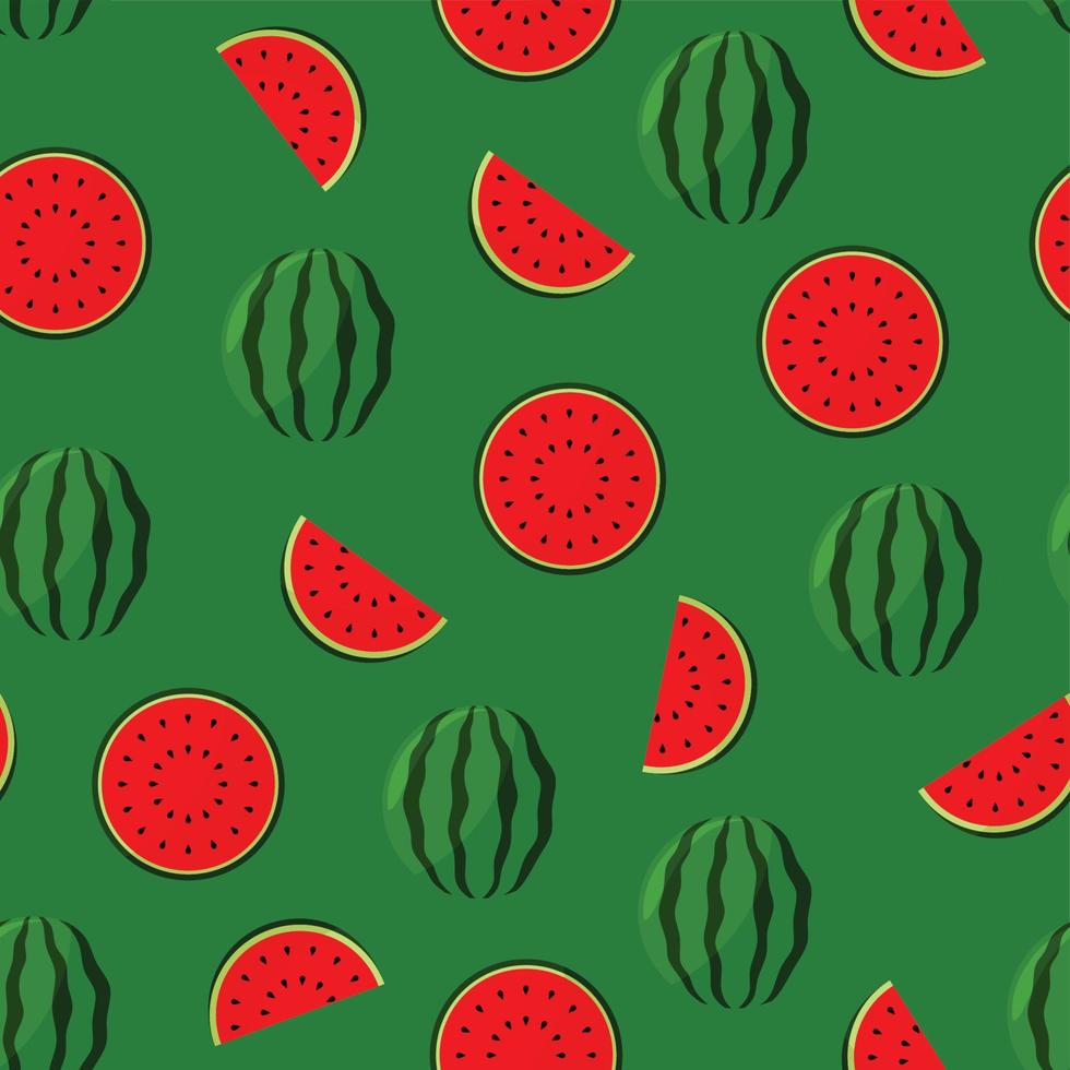 Watermelon Fruit seamless pattern background vector. Seamless pattern with guava fruits background vector