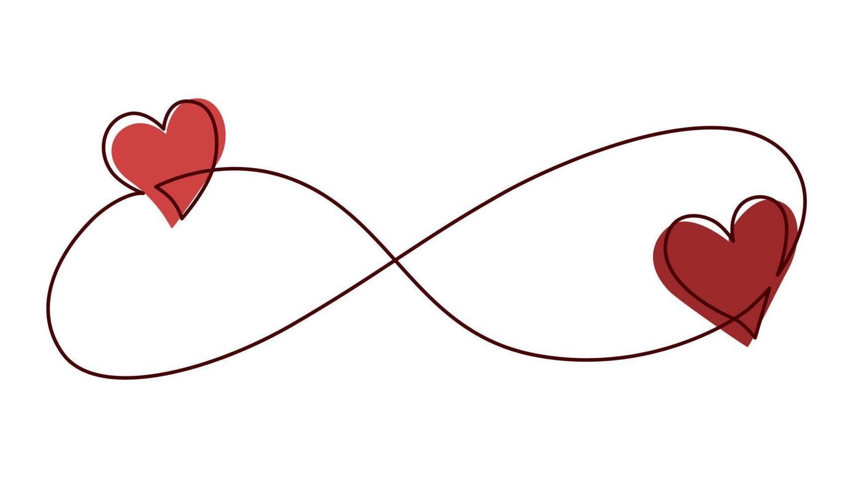 corazón. concepto de amistad y amor. dibujo de arte de línea continua. perfecto para imprimir postales y el día de san valentín. ilustración vectorial dibujada a mano. vector