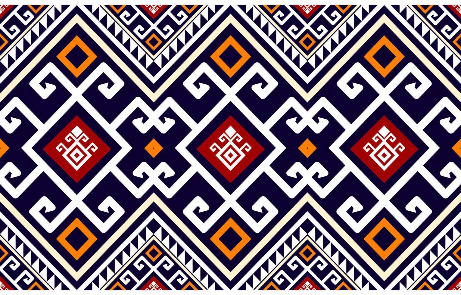 Warm tone abstract geometric ethnic pattern western, american indian onrental africa. for carpet,wallpaper,clothing,wrapping,batik,fabric,tile, backdrop,Vector illustration. embroidery style. vector