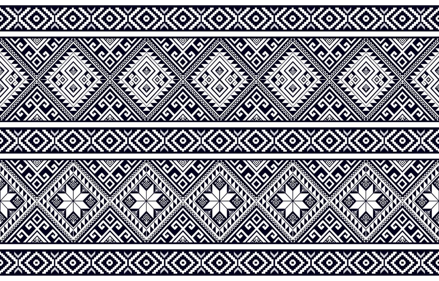 patrón étnico geométrico abstracto en blanco y negro occidental, alquiler de indios americanos en áfrica. para alfombra, papel tapiz, ropa, envoltura, batik, tela, azulejo, telón de fondo, ilustración vectorial. estilo de bordado vector