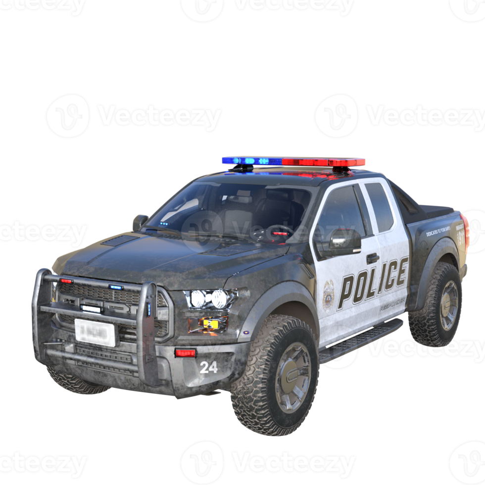 representación 3d del coche de policía png