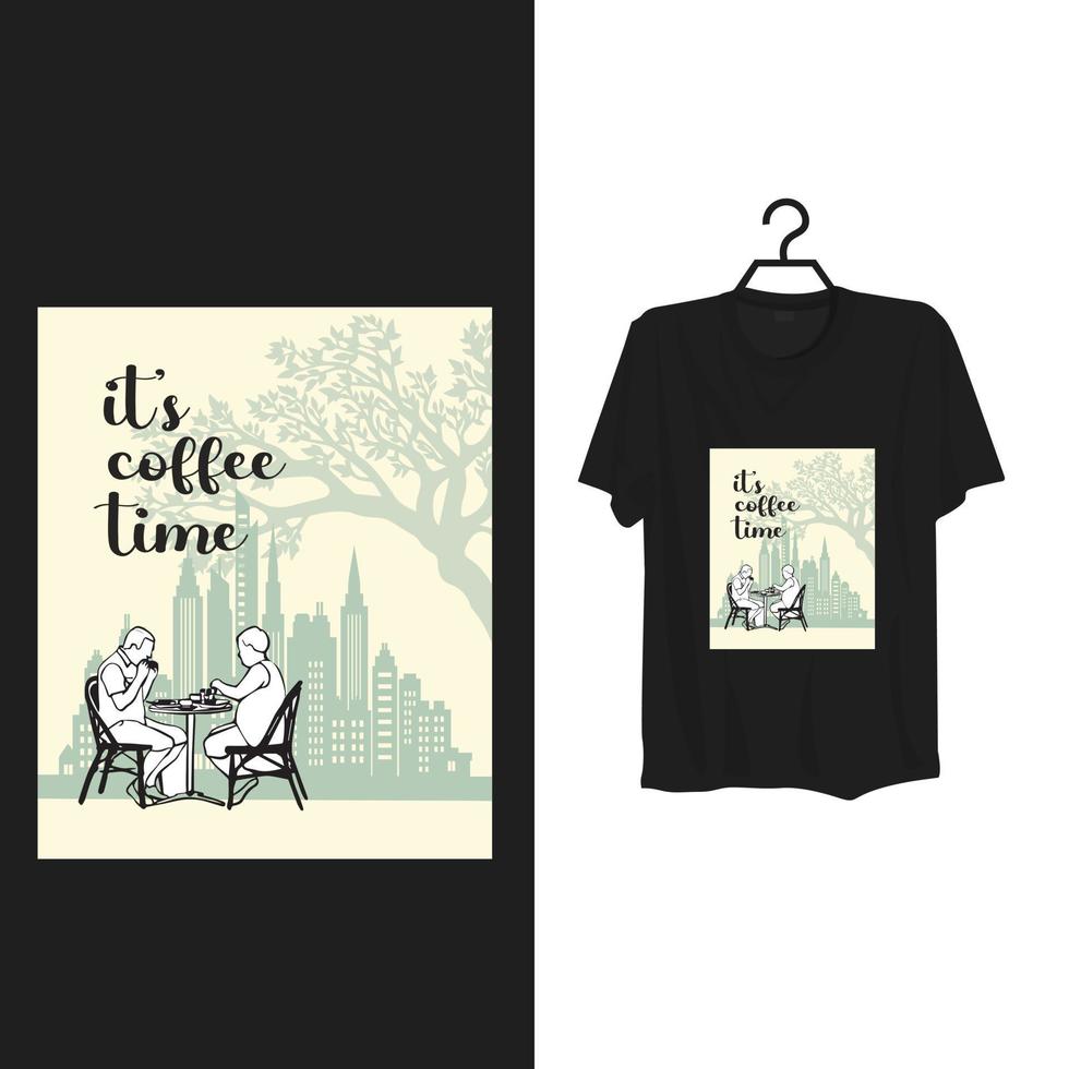 Coffee time t shirt template design. vector