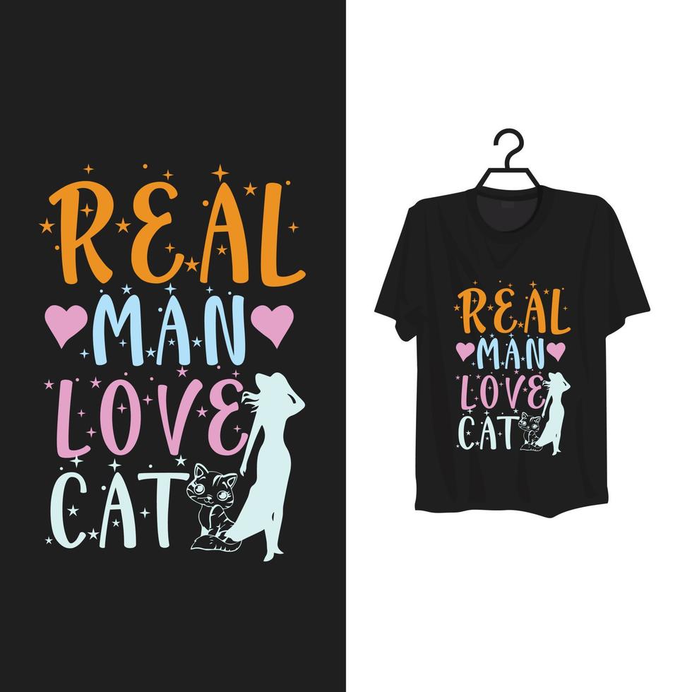 Typography cat t shirt design. vector