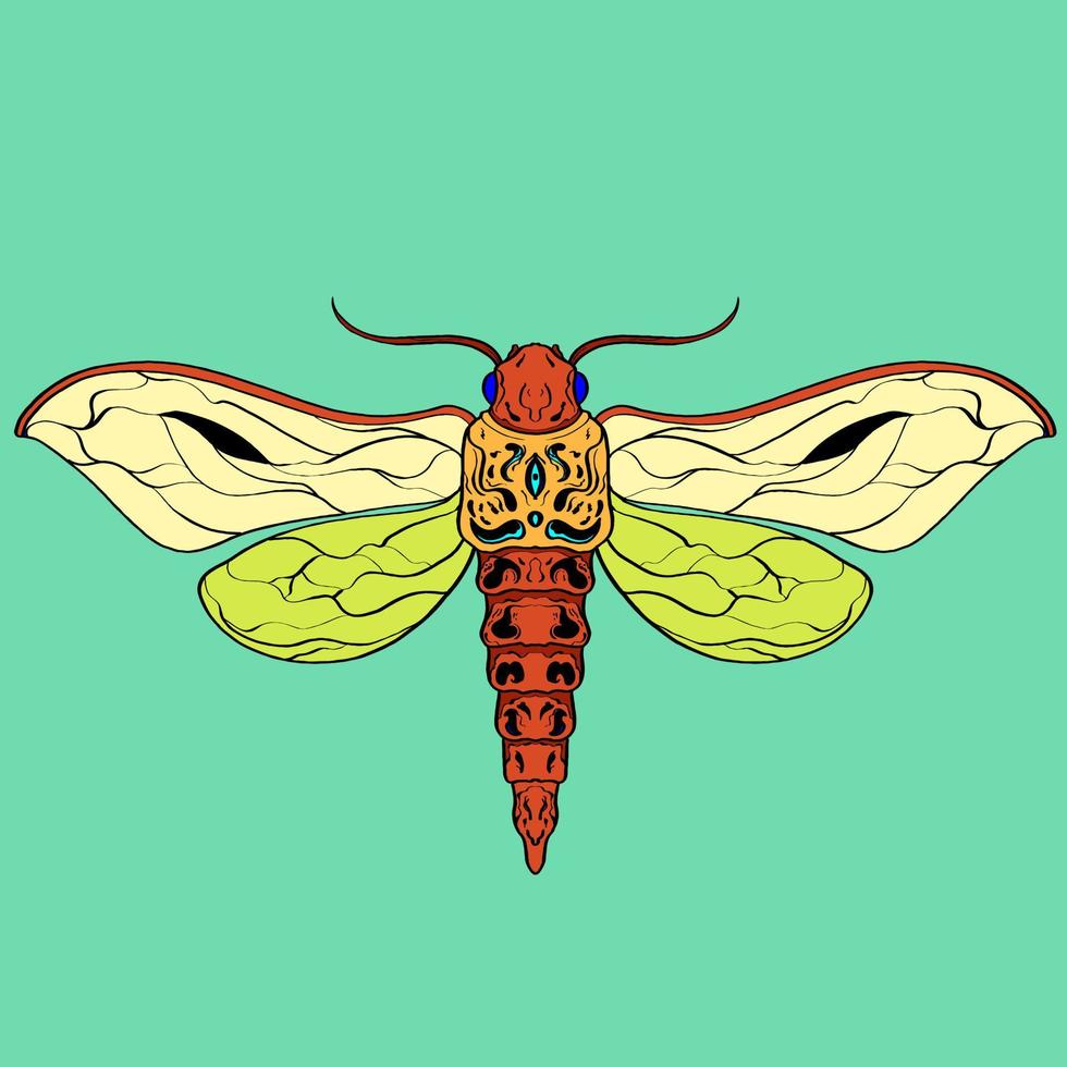 Insects Hand drawn Fun multicolor drawing. Modern stock vector illustration