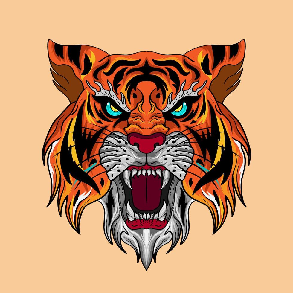 Tiger Beast Head with Stay Wild object collection with leopard,tiger